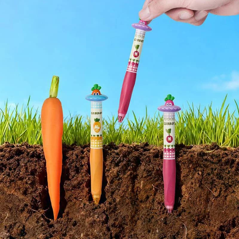 Simpatiche penne gel rotanti per ravanello 0,5 mm Divertenti animali Penna ad asciugatura rapida Penna tascabile creativa per ravanello rotante per uso scolastico e in ufficio