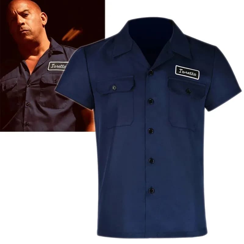 Movie Fast Furious Dominic Toretto Cosplay Costume Shirt Unisex Short Sleeve Summer Coat Tee Tops Men T-Party Uniform NM35