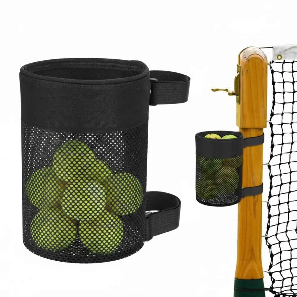 Hanging Pickleball Ball Holder Nylon Large Capacity Tennis Storage Bag Tear-resistant Multi-purpose Pickleball Storage Basket