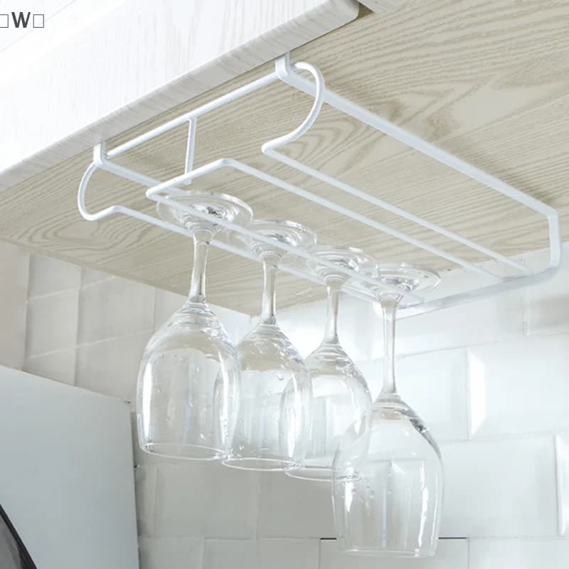 maveraWernuuovo utile portabottiglie in acciaio inossidabile portabottiglie per portabicchieri barra di stoccaggio cucina 6-9 tazze appesa barra appendiabiti scaffale