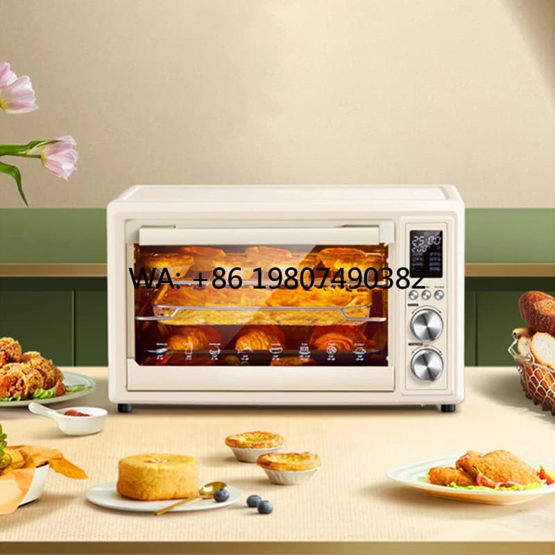 Grande Forno Elettrico in Acciaio Inox da 32L, Friggitrice ad Aria Multifunzione, Design Intelligente Indipendente per Cuocere Torte e Pane