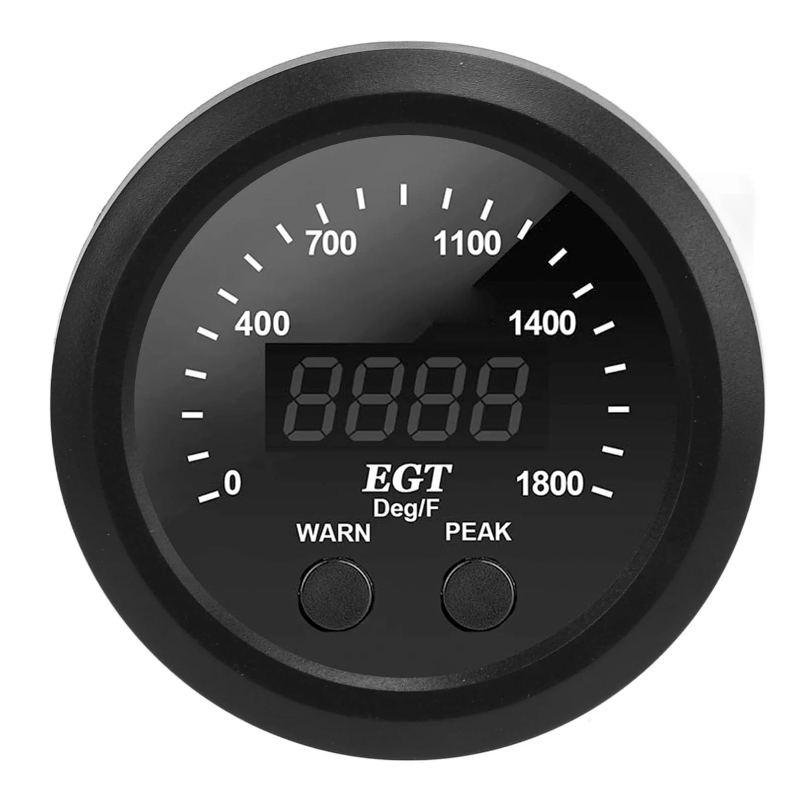 Misuratore EGT Misuratore di temperatura dei gas di scarico per auto 2‐1/16 pollici 52 mm Ultra sottile 0‐1800 ℉ LED Rosso Universale con Sensore