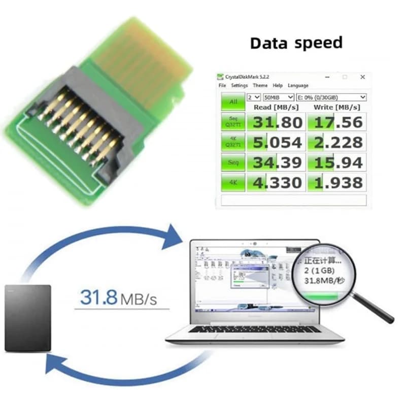 Kit scheda di memoria Micro SD TF da 10 pezzi Adattatore di estensione maschio-femmina Extender Lettore PCBA per telefono auto