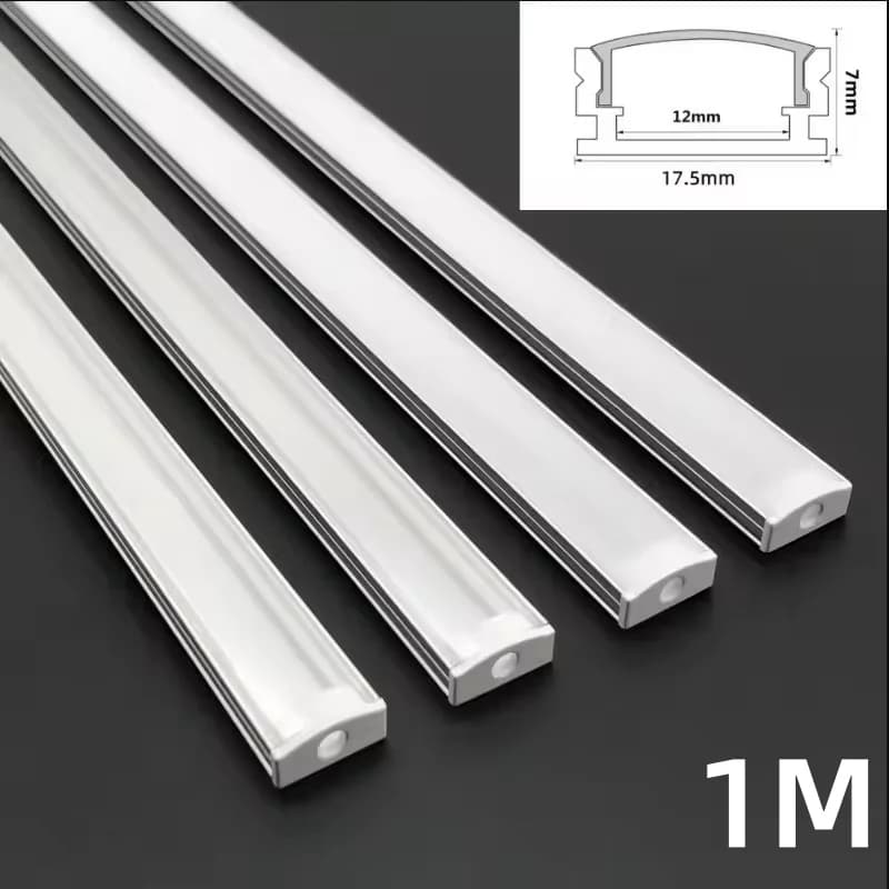 Profilo in alluminio per strisce LED da 1 m, 10-50 pezzi, per barre luminose LED rigide 5050 5730, alloggiamento in alluminio per barre LED con coperchio di chiusura.