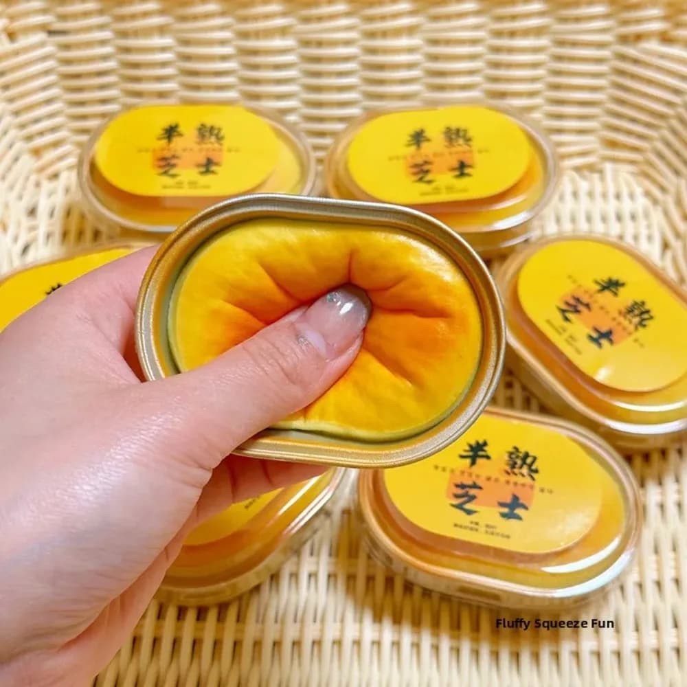 Giocattolo Antistress a Forma di Pane al Formaggio Simulato, Morbido e a Lenta Risalita, Sensoriale per Ansia, ADHD, Autismo, Regalo per Bambini e Adulti