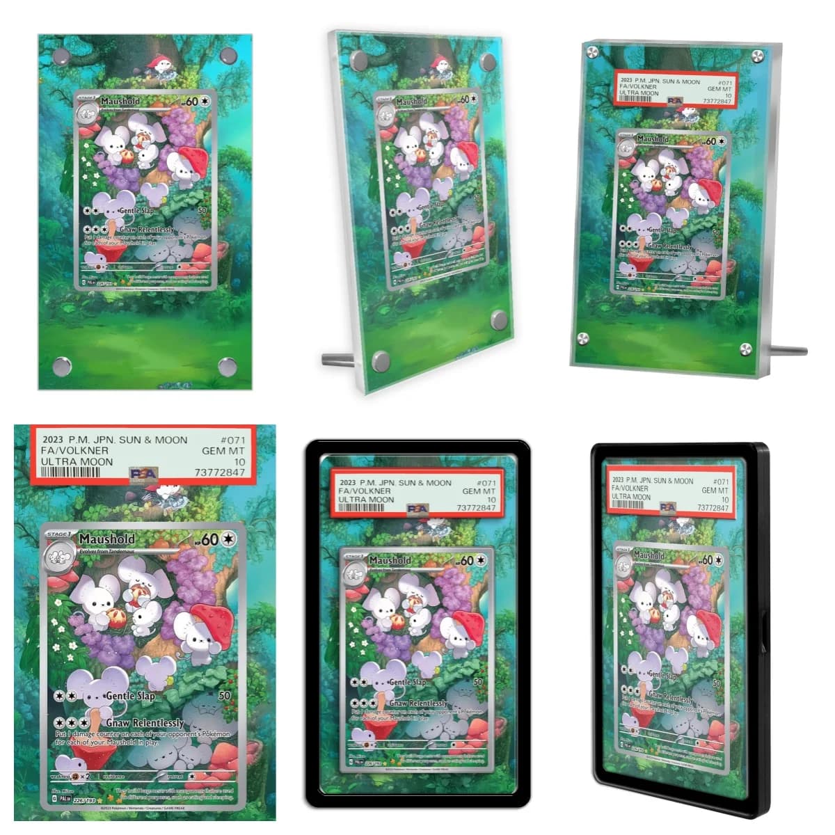 Pokemon Cards Maushold Cobalion Anime Game Collection Expand Art Gifts Self Made Acrylic Protective Case Keychain Toys