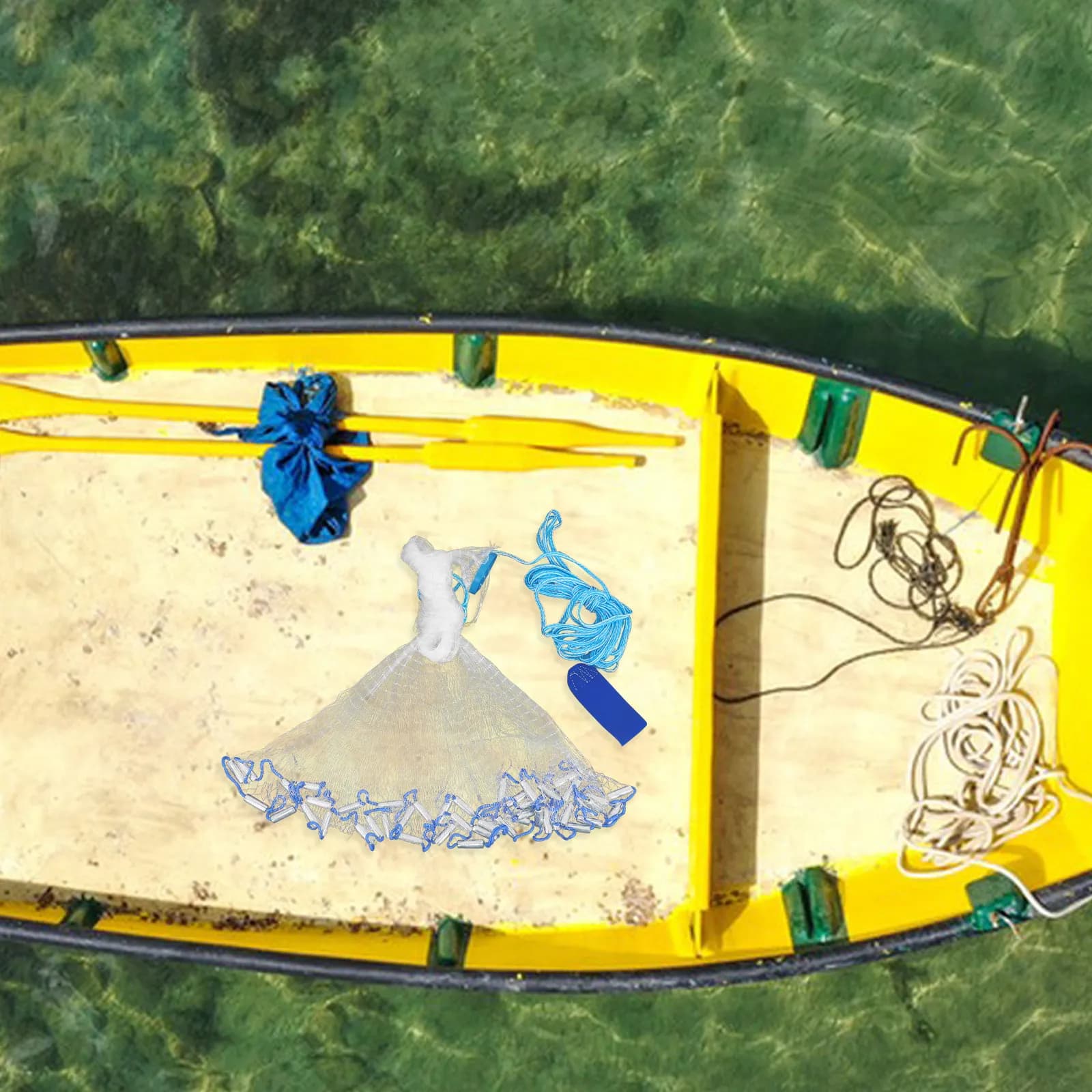 Rete da Pesca Americana per Acqua Salata, Rete da Lancio Artigianale per Trappola Esche, 3 Metri, con Ciondolo in Acciaio, per Pesca a Lancio Manuale