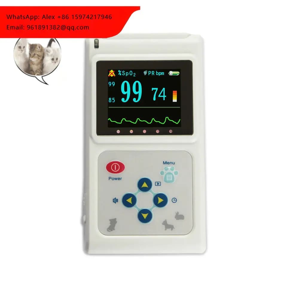 Ossimetro Veterinario Portatile CMS60D-Vet, Strumento per Ossimetria Animale