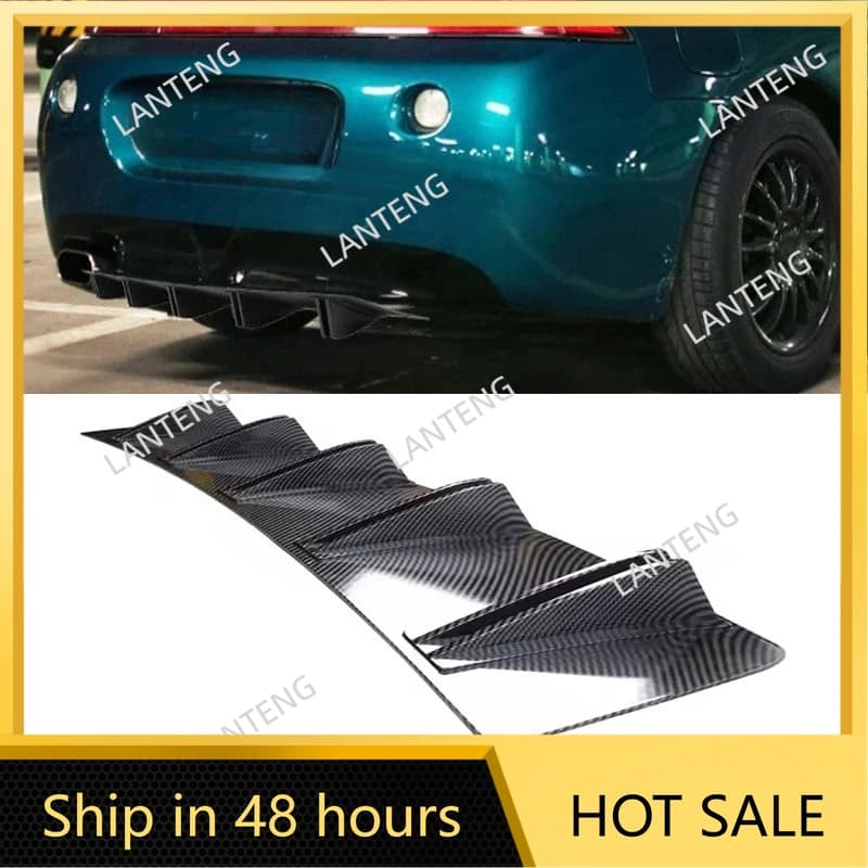 Auto Diffuser Poster Shark 10 Alettes Shots Ala Splitter Mento Spoiler Lip For M-itsubishi Eclipse Body Protection Black