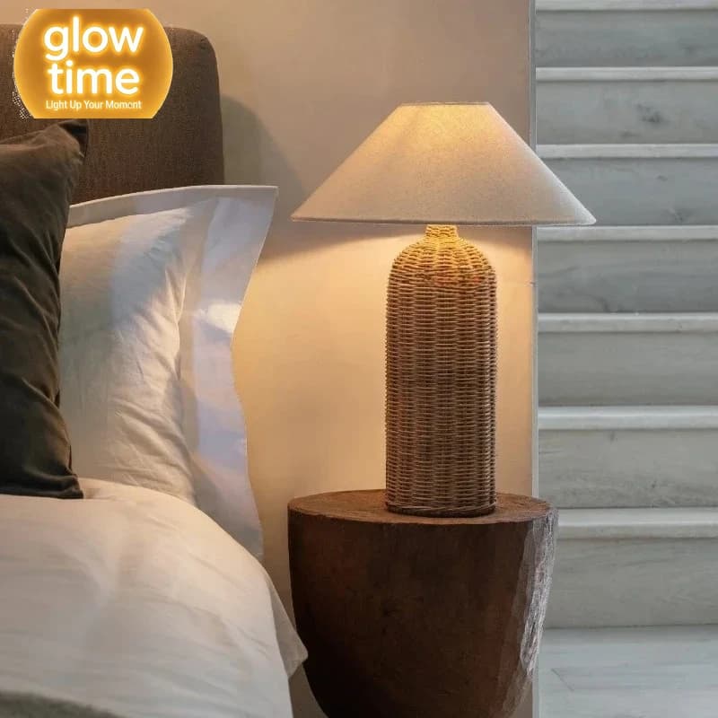 Japanese Wabi Sabi Bedroom Retro Bedlight Homestay Designer Fujii Weaving Atmosphere Desk Lamp