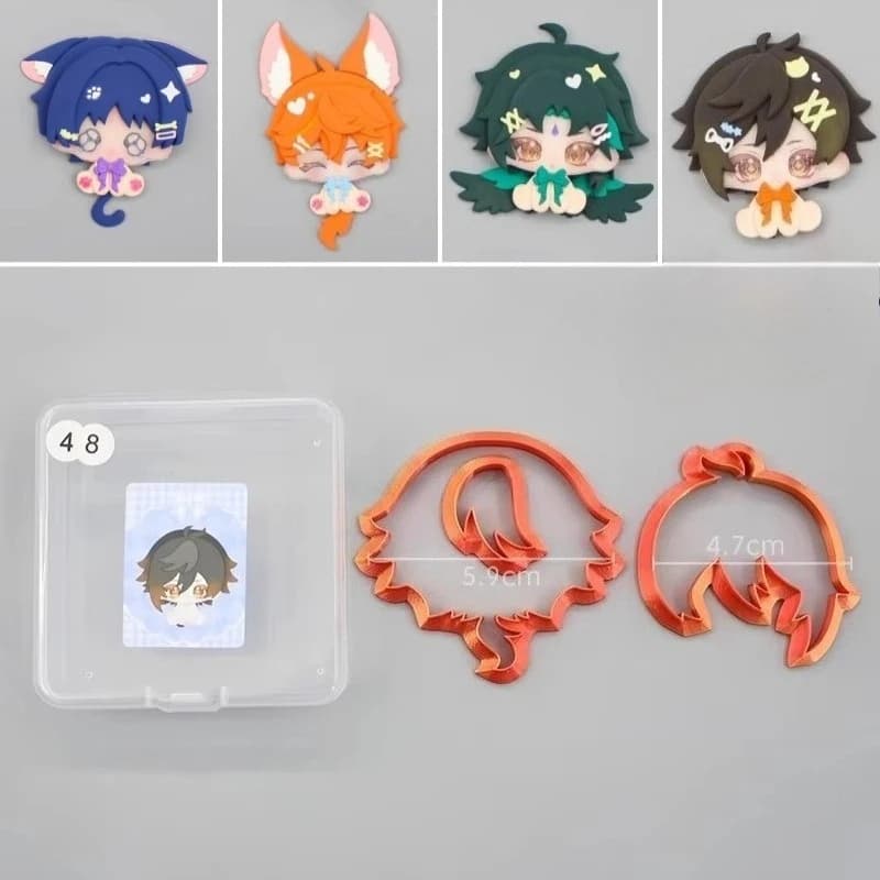 Argilla in resina ultraleggera versione Q bambola del fumetto forma di capelli accessorio stampo da taglio argilla polimerica fai da te personaggio anime strumento per la creazione di capelli
