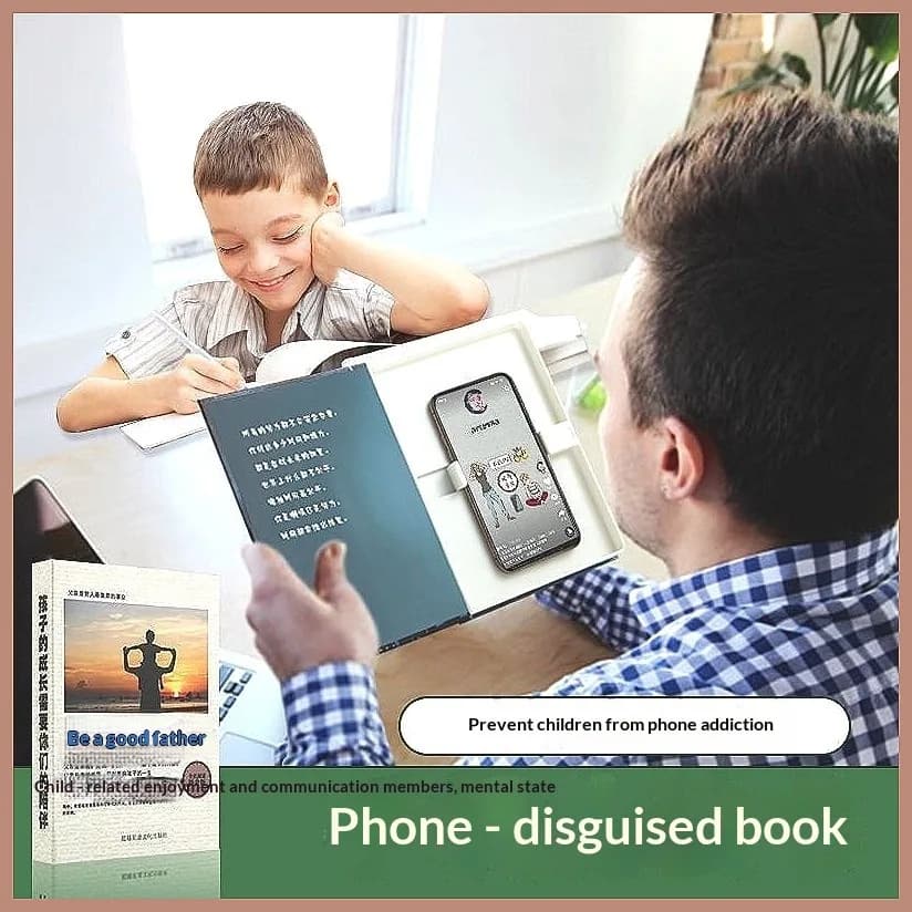 Hidden Phone Disguise Book, Multifunctional Imitation Book Reading Rack, Anti-Phone Distraction Tool for Kids &