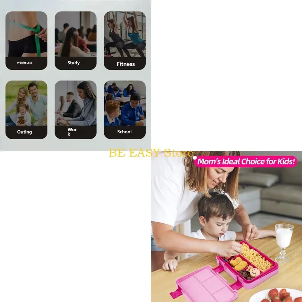 E28F Plastic Box For School Or Travel Convenient Separated Trays For Balanced Meals Children Lunch Container