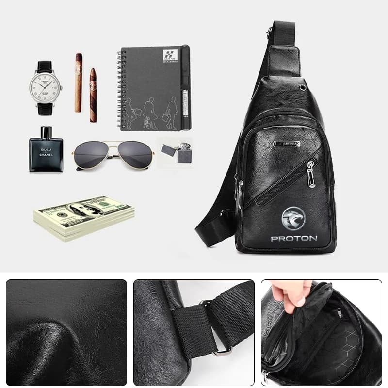 Car Chest Bag Crossbody Shoulder Bags Travel Pack For Proton Exora Iriz R3 Wira Saga Satria Magma X50 V6 X70 L3 L5