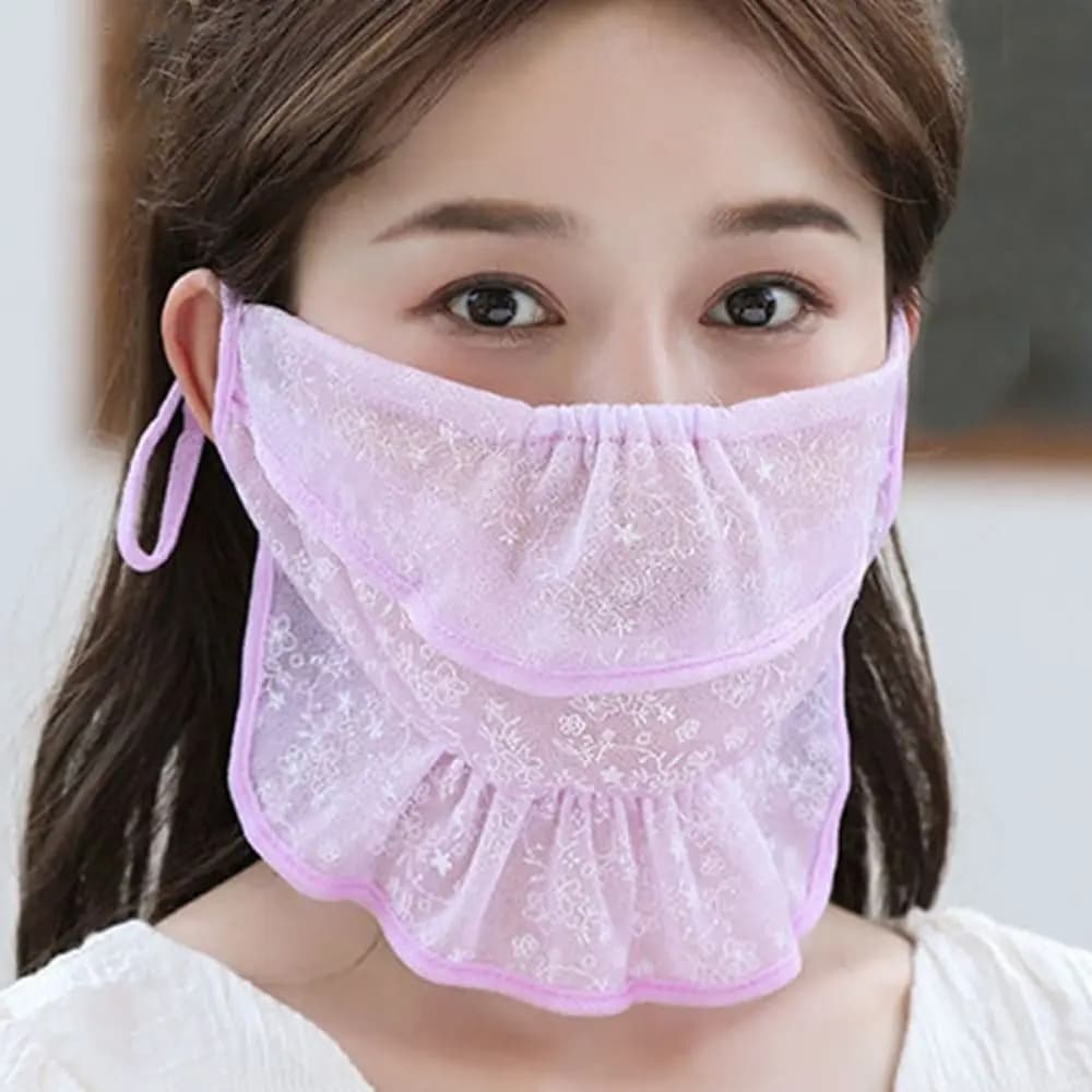 Wrap Cover sciarpa tinta unita protezione solare da pesca all'aperto per le donne Hanging Ear Face Cover sciarpe per il viso sciarpa per il collo maschera di seta del ghiaccio