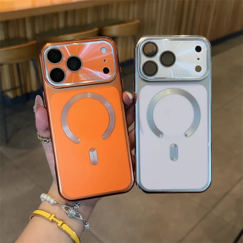Luxury Matte Plating Wireless Charging Magnetic For Magsafe Case For Apple iPhone 17 16 15 14 13 Pro Max Shockproof Cover Coque