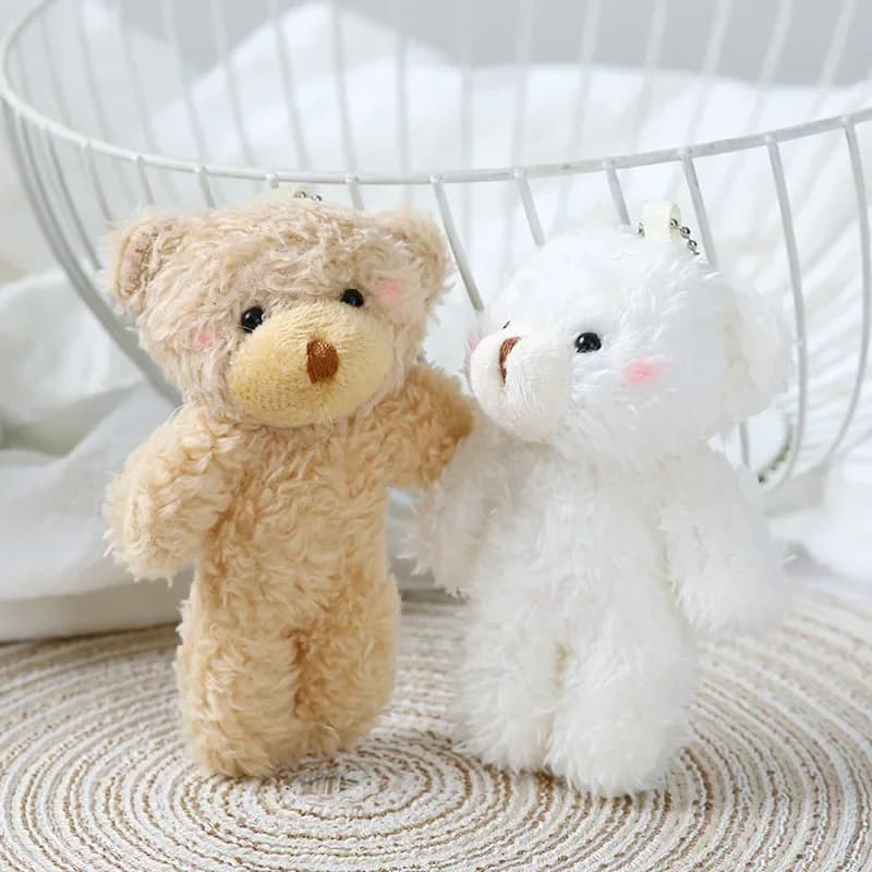Orso di peluche ripiene Kawaii Simpatico orso animale Portachiavi bambola di peluche Borsa per ragazza per bambini Decorazione di nozze pendente San Valentino