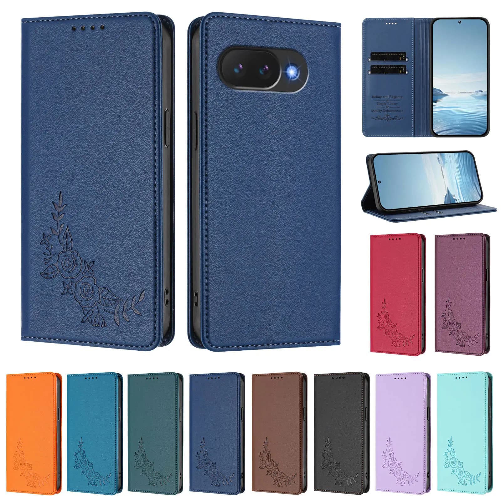 Wallet Flip Leather Case on For Coque Google Pixel 10A 9A 8A 7A 6A Cases 10 9 Pro XL 8 7 6 Pro Magnetic Phone Back Cover Fundas