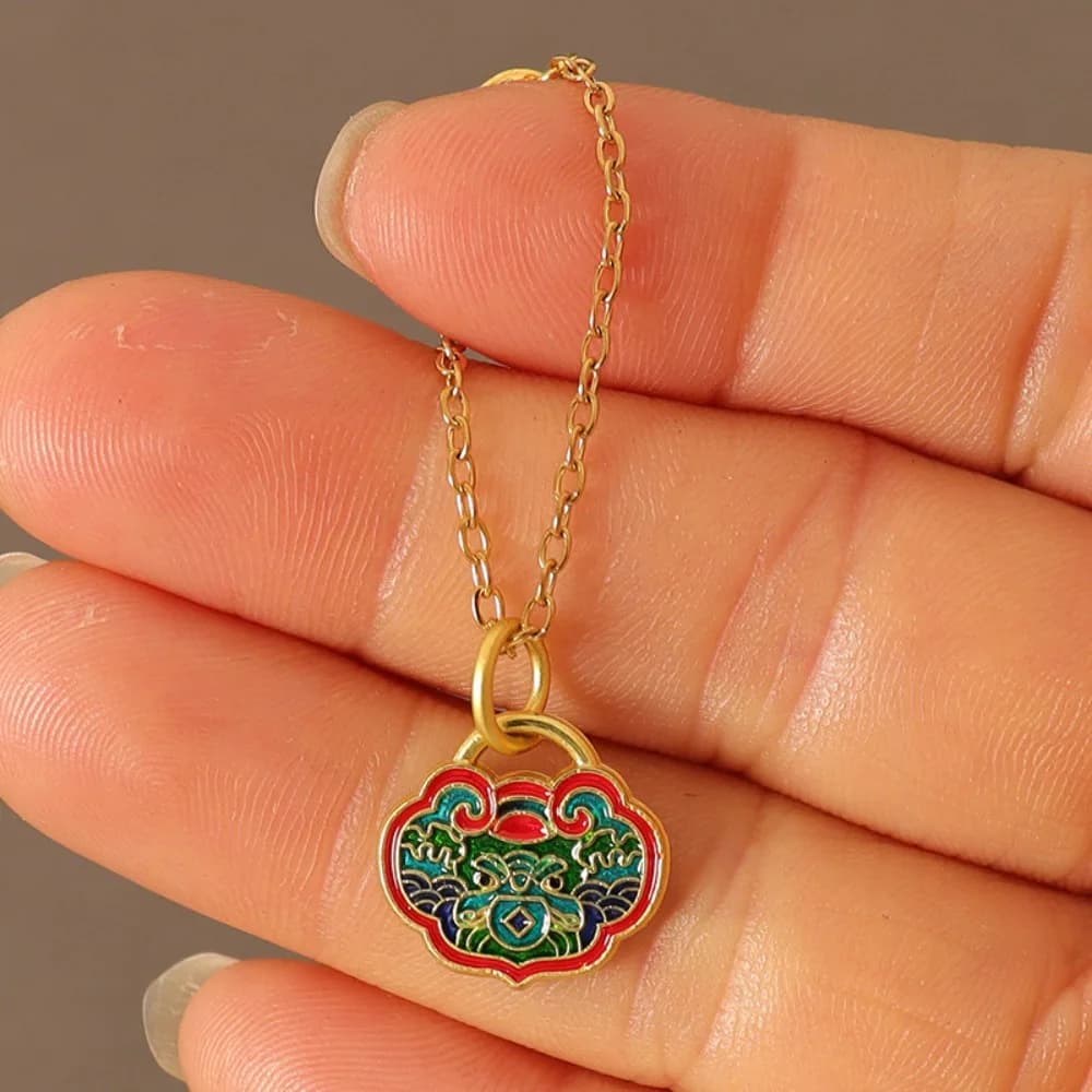 Collana in Miniatura 1/6, Simulazione Cinese, con Mini Ciondolo a Ciondolo in Giada, per Abbellimento DIY, Collana con Mini Zucca di Giada OB11
