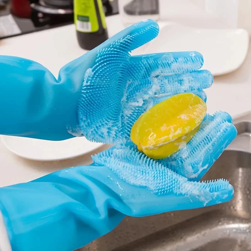 Pet Grooming Cleaning Gloves Dog Cat Bathing Shampoo Glove Dishwashing Cleanner Sponge Silicon Hair Removal Glove Convenient