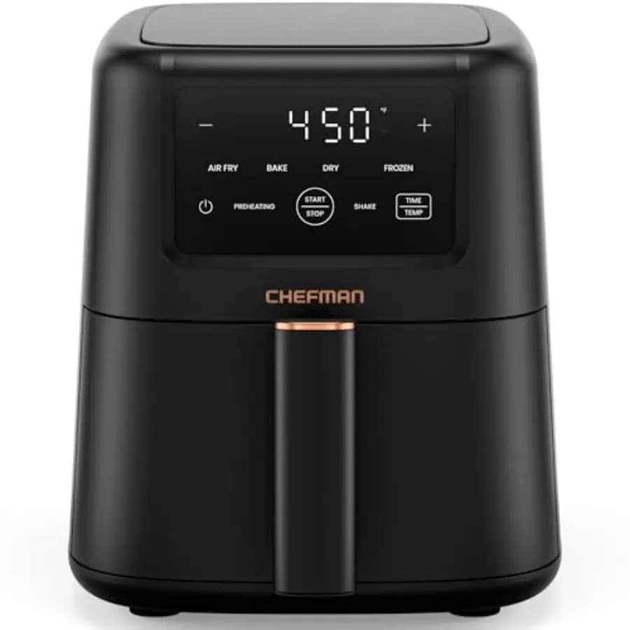Friggitrice ad Aria 4-in-1 Slim 3.5 QT, Funzioni: Friggere, Cuocere, Disidratare, Congelare 450 ° Massima temperatura per risultati extra croccanti in pochi minuti, antiaderente
