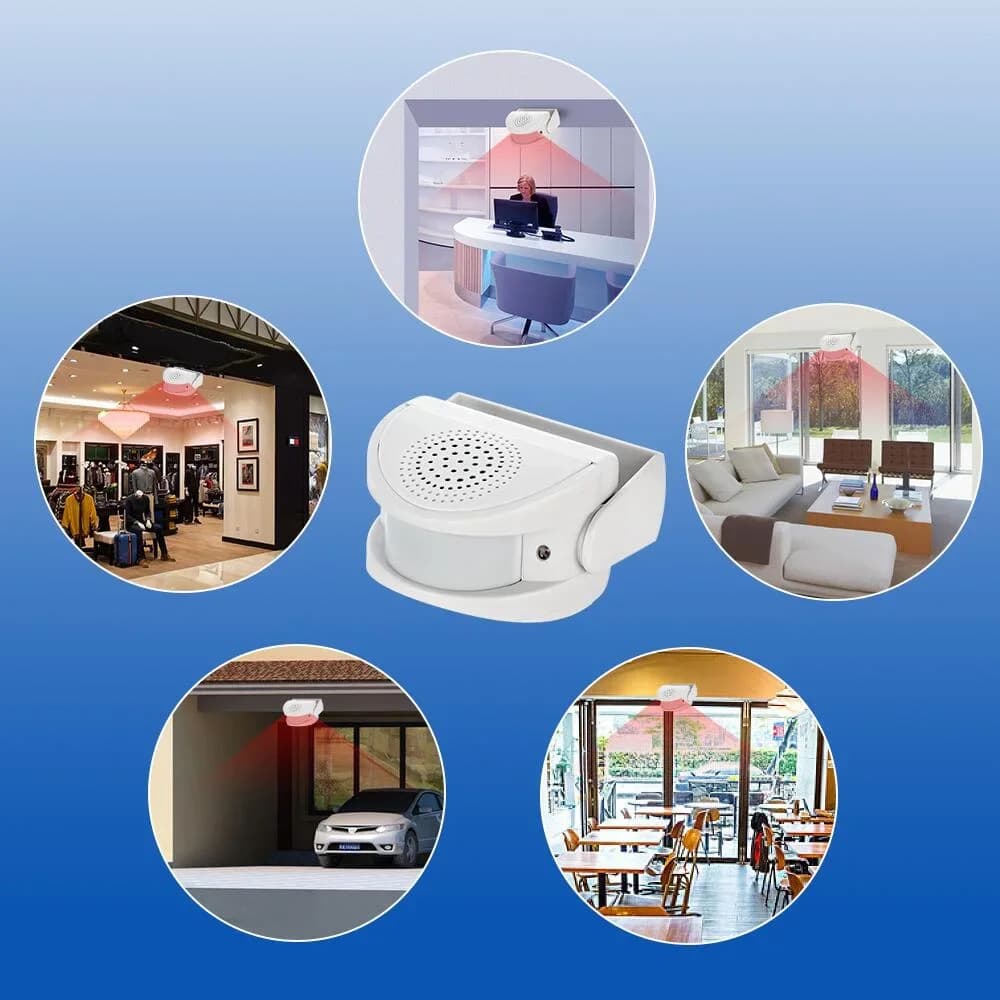 KERUI PIR Motion Sensor Alarm with Power Supply Wireless Doorbell Welcome Chime 32 Songs for Home Security Burglar Alarm