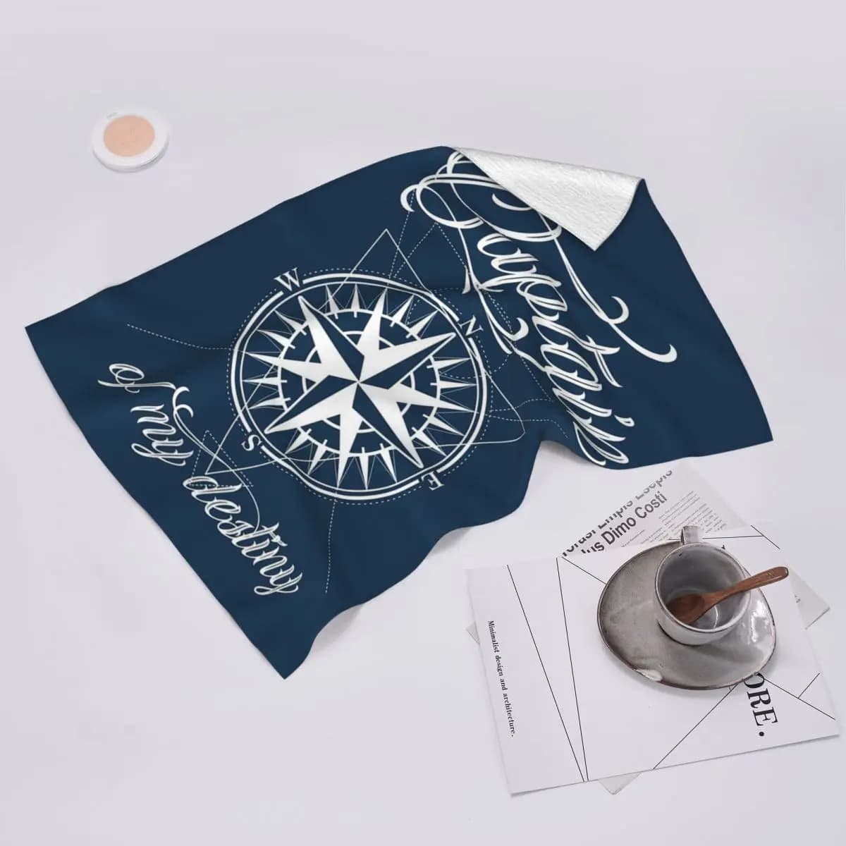 Asciugamano morbido per il viso con bussola nautica personalizzata Capitano Anchor Boat Asciugamani in cotone da bagno per piscina ad asciugatura rapida Assorbente rapido
