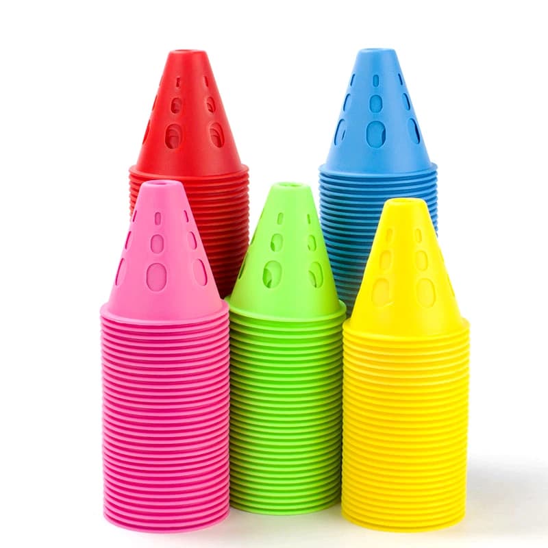 10/20Pcs Hollow Windproof Roller Skating Pile Skate Marking Training Road Cone Skating Post Soccer Football Rugby Sports