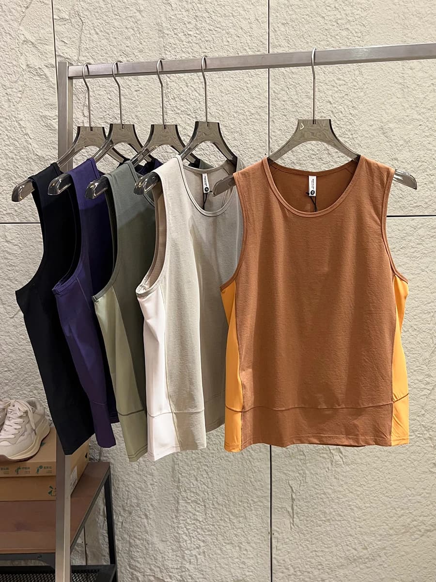 Outdoor Sports Men's Lightweight Quick Dry Moisture Wicking Mesh Patchwork Vest T-Shirt Casual Style round Neck H-Shape Back ...