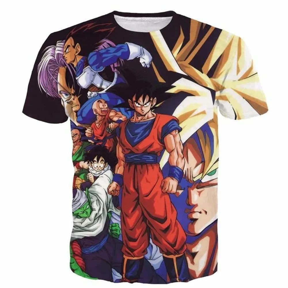 Japanese Anime Dragon Ball Z 3D Print Quick Dry T-Shirt for Men's Women Kids Summer Sports Anime Tee Short-sleeved