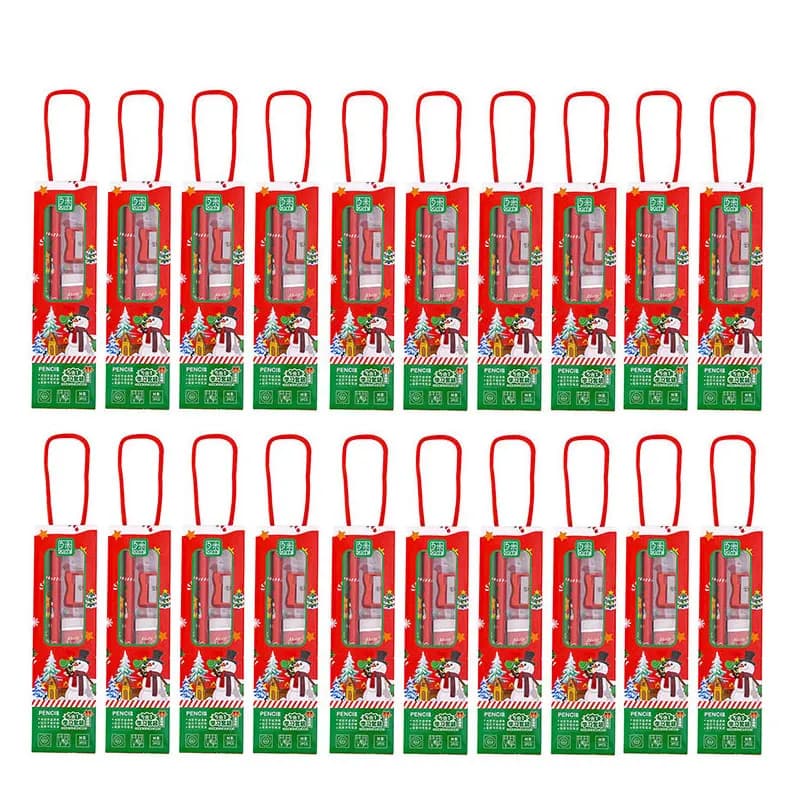 20Sets Portable Stationery Set Pencil Eraser Stationery Set Children's Christmas Gift