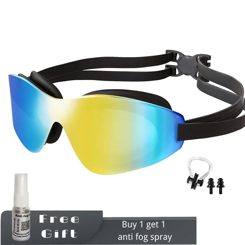 Polarized swimming goggles without frame with housing, swimming glasses Spray anti-fog, for men adult women young