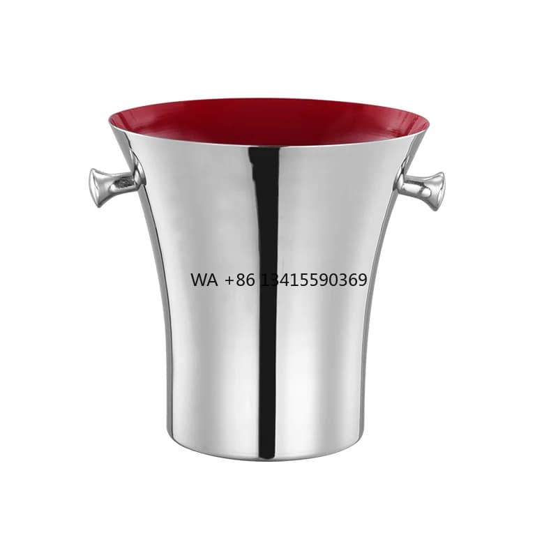 Secchiello per il ghiaccio per vino in acciaio inossidabile grande con dispositivo di raffreddamento per champagne di fabbrica con coperchio per omaggi di conservazione degli alimenti