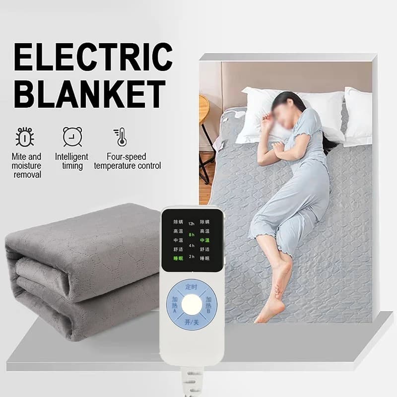 Materasso riscaldante per coperta elettrica calda invernale 80x150 cm, 120x150 cm Coperta riscaldata con timer intelligente per controllo della temperatura a 5 livelli