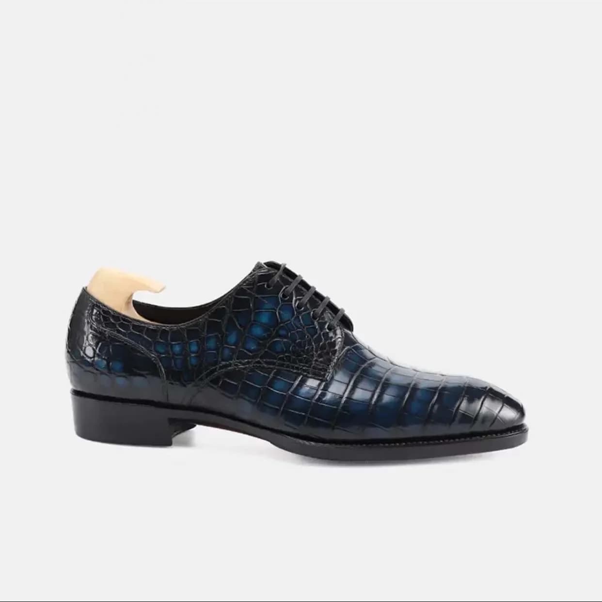 Nuove scarpe eleganti da uomo, scarpe da uomo in coccodrillo, colore spazzolato, per affari, matrimoni, riunioni