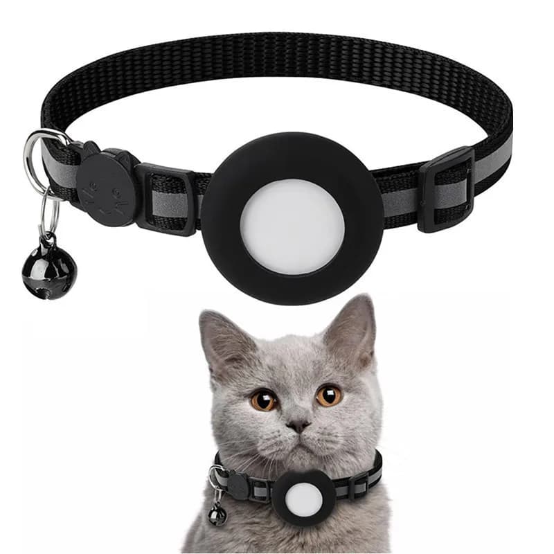Custodia Protettiva in Silicone per Apple AirTag, Supporto per Collare di Gatto, Cinghia Anti-smarrimento per AirTag, per Collare o Pettorina di Gatti e Cani