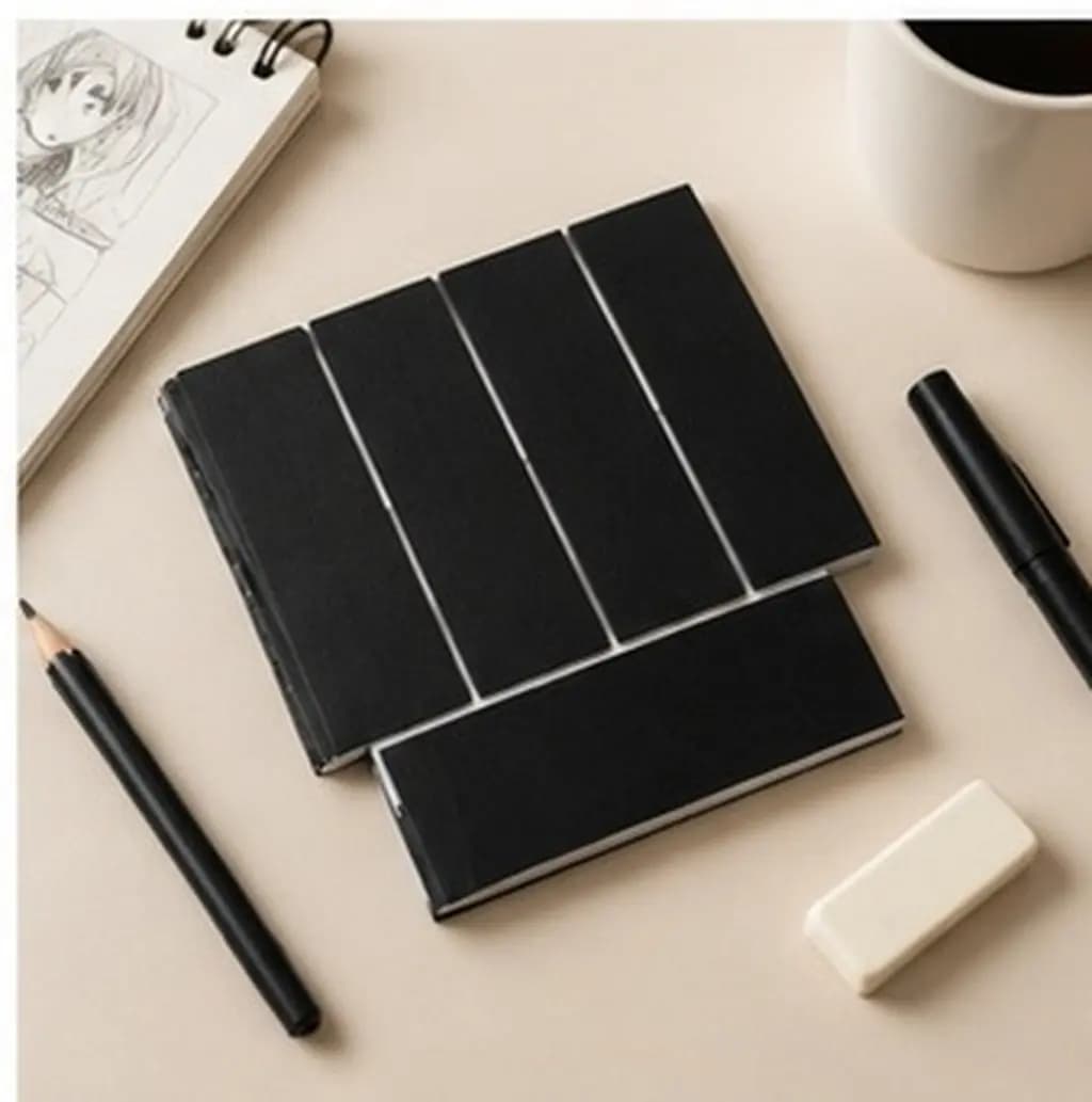 4Pcs Mini Storyboard Notebook 39 Pages 4-Panel Layout Sketchbook Portable Drawing Pad for Directors Artists Animators Blank