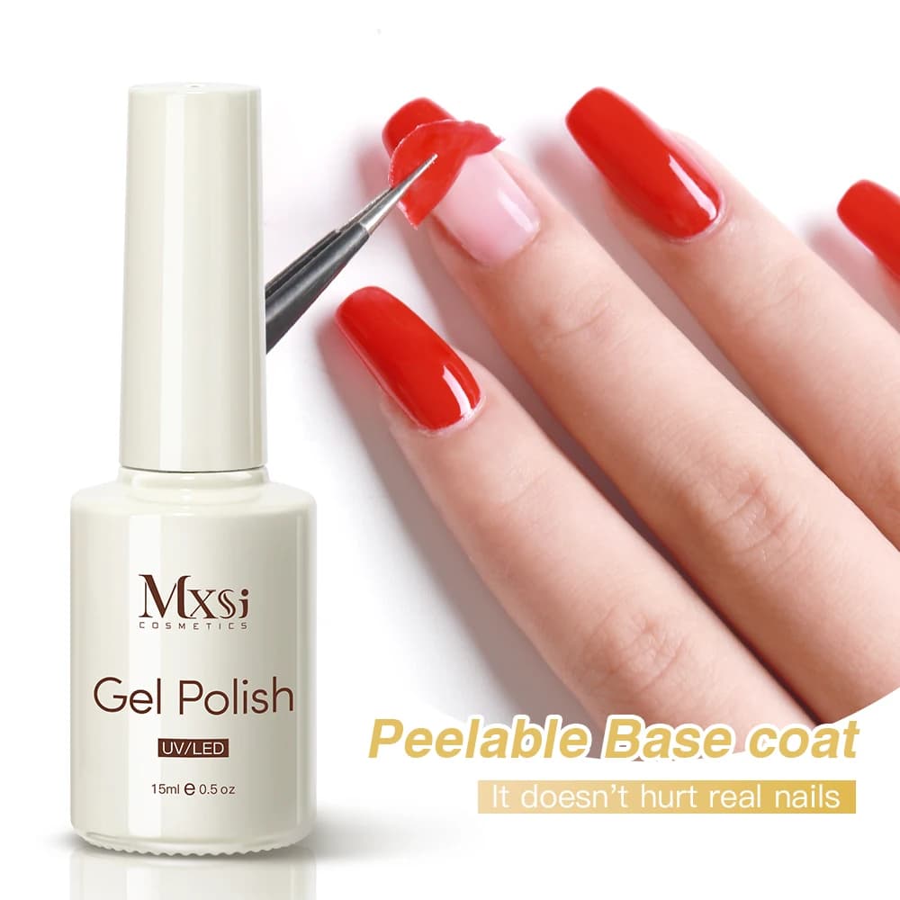 Smalto per unghie gel con rivestimento base staccabile da 15 ml Peel Off Base Art Gel UV per unghie Vernis semipermanente per proteggere le unghie con set di top coat