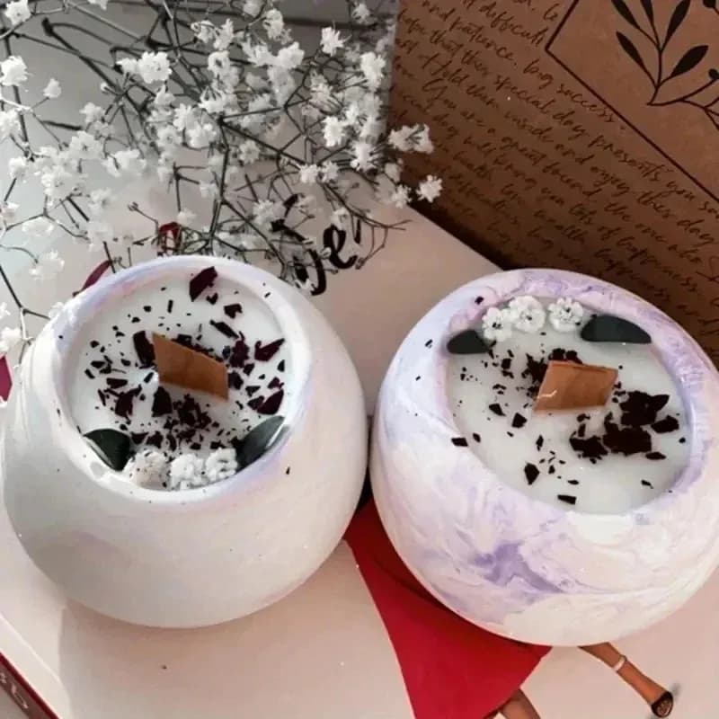 DIY Candle & Epoxy Resin Small round Jar with Lid Silicone Mold Cute Cup Shape for Concrete Cement Jewelry Storage Home Crafts