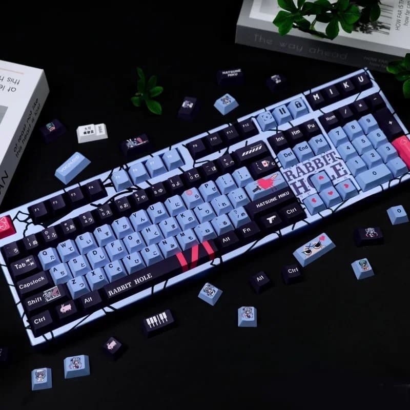 120 tasti Coniglio Tema Keycap Cherry PBT Cartoon Anime Gaming PBT Sublimazione a cinque lati Creativo Tastiera meccanica Copritasto