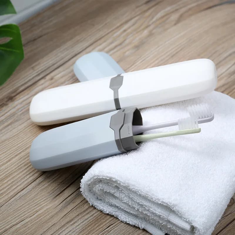 1/4pc scatola di immagazzinaggio portatile con coperchio per spazzolino quotidiano all'aperto viaggi escursionismo campeggio scatola portaspazzolino accessori per il bagno