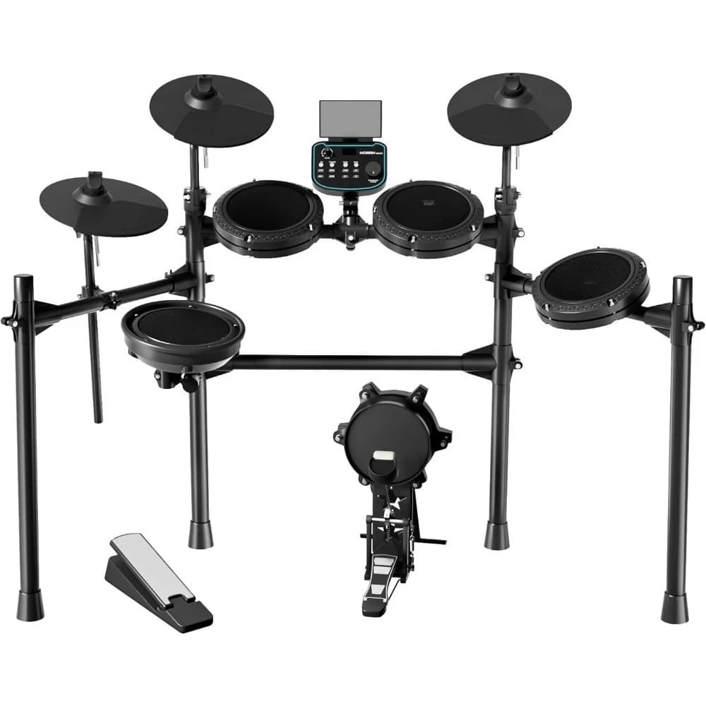 Batteria Elettronica con Pad in Mesh, Supporto Telefono, Bacchette, USB MIDI, 260+ Suoni, 30 Kit, Piatti Regolabili, Kick Drum - Ideale per Principianti