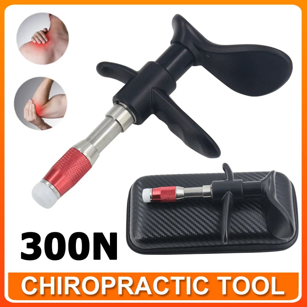 Chiropractic Therapy Massage Tool and Vertebral Column Correction, for Back Pain, with Bone Repair Impulses, Single Head Gun, New