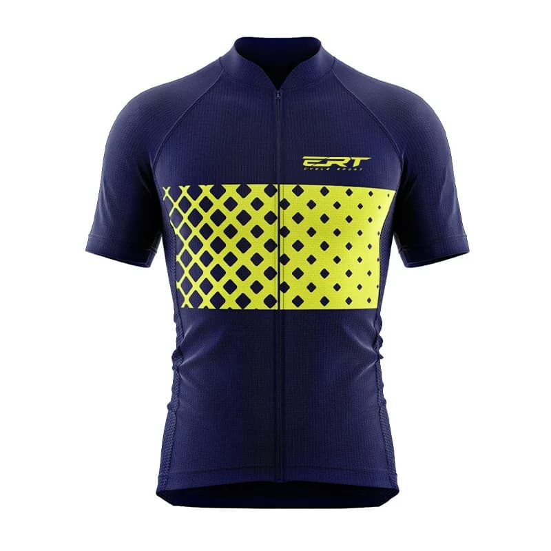 Men's cycling short-sleeved breathable mountain/road cycling shirt, quick-dry sports cycling top, and suspender shorts