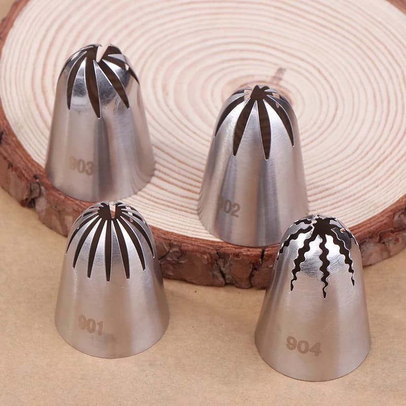 901 902 903 904 Stainless Steel Large Size Close Star Piping Nozzle Cream Icing Tips Cake Fondant Kitchen Baking Tool