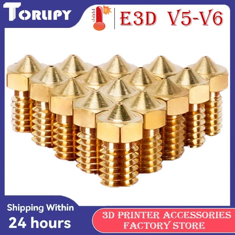 Ugello Hotend per stampante 3D E3D V6 V5 all'ingrosso 1,75 m Materiale in ottone Diametro interno 2,0 mm Adatto per estrusore Prusa i3 MK3S/Titan