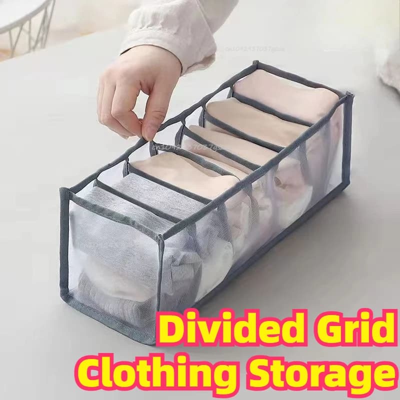 11 Compartment Underwear Organizer Home Collapsible Sock and Panty Storage Box Bra Organizing Breathable Mesh Drawer Organizer