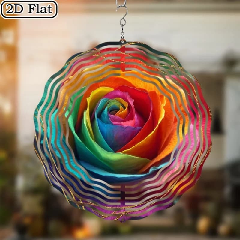 Hanging Wind Chime - Elegant Floral Decoration with Rainbow Birthdays,Housewarmings