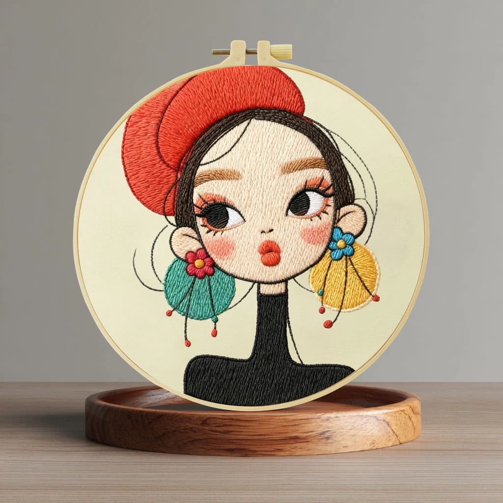 1 pezzo Kit per ricamo colorato da 20x20 cm/15x15 cm per donna, kit iniziale fai da te per punto croce, arte del cucito, ideale come regalo