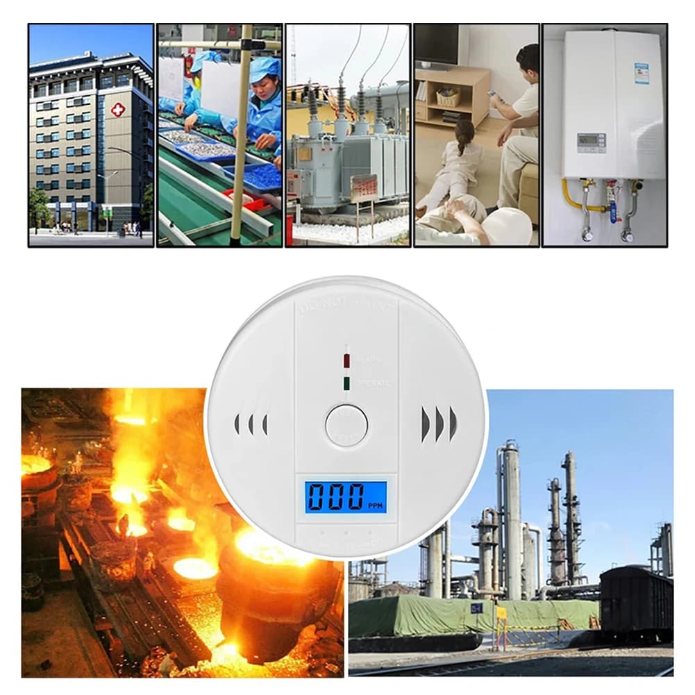 Rilevatore di Monossido di Carbonio con Sensore Sensibile, Allarme CO con Display Digitale per Casa, Camera da Letto, Cucina